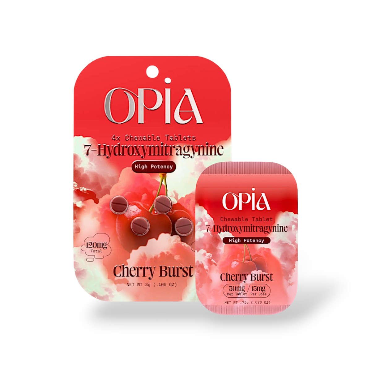 Opia 7-Hydroxy High Potency Chewable Tablets Cherry Burst 30mg Per Tablet