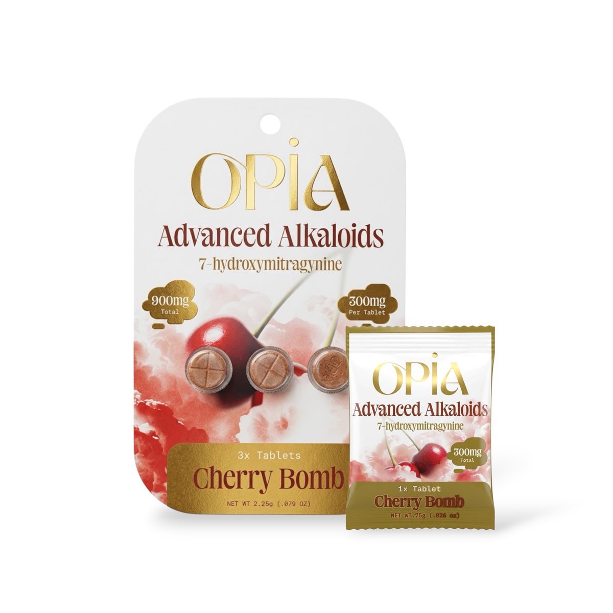 Opia Advanced Alkaloids 7-Hydroxymitragynine Cherry Bomb Chewable Tablets 300mg