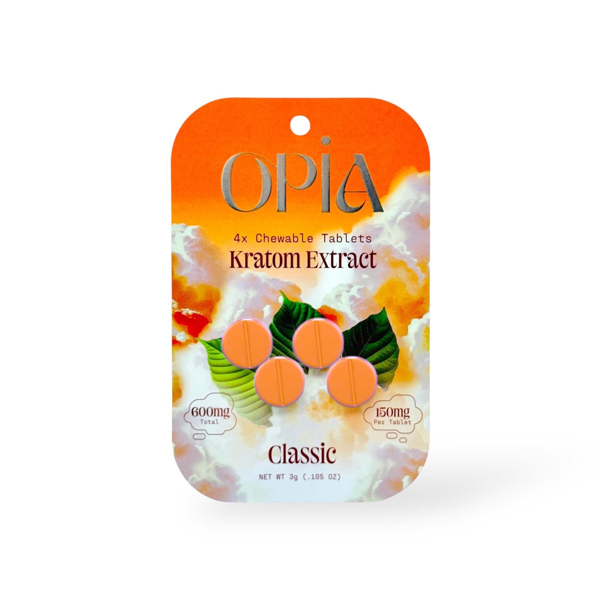 Opia Kratom Extract Chewable Tablets Classic 150mg Per Tablet