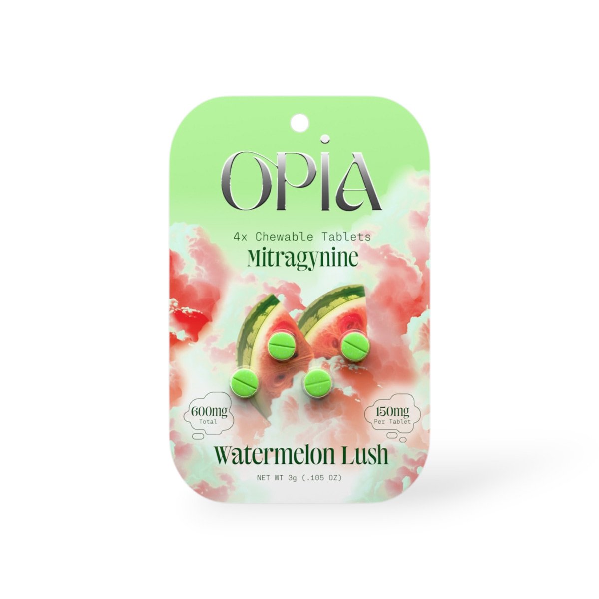 Opia Mitragynine 150mg Watermelon Lush Chewable Tablets