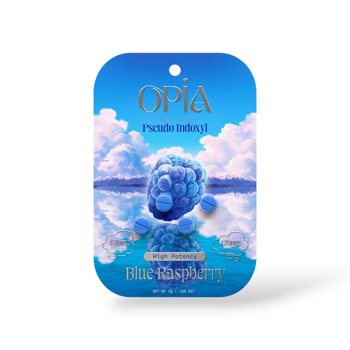 Opia Pseudo Indoxyl Blue Rasberry 120mg Per Tablet