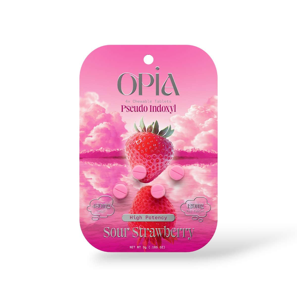 Opia Pseudo Indoxyl Sour Strawberry 120mg Per Tablet