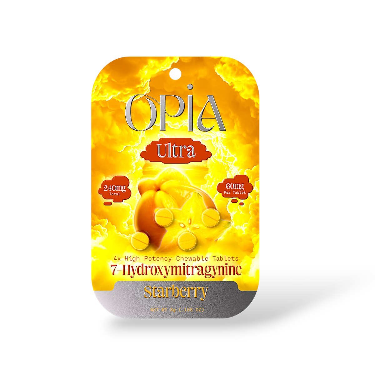 Opia Ultra 7-OH High Potency Starberry Chewable 60mg Tablet